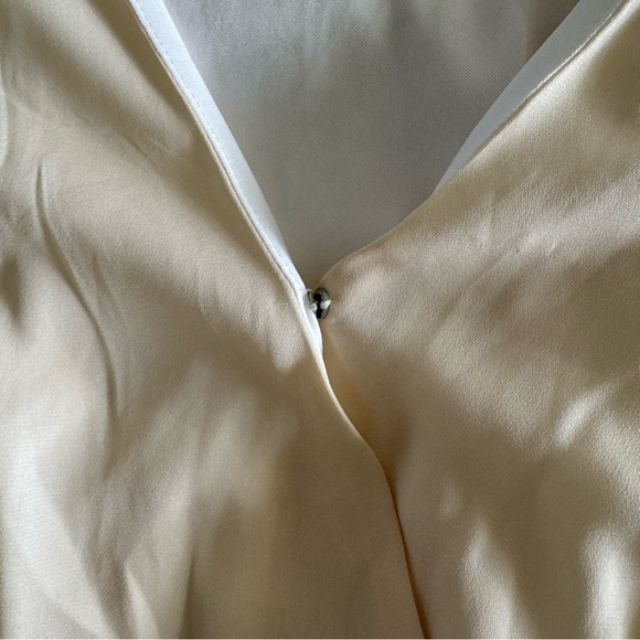 Polagram cream flutter sleeve, pleated dress - Picture 12 of 16